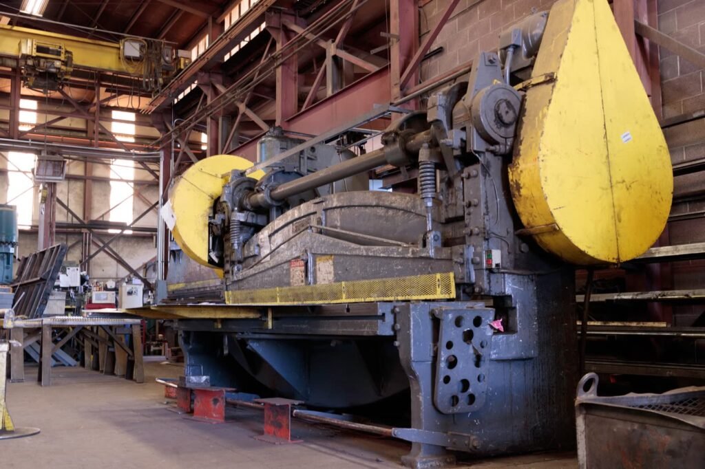 Heavy industrial machine inside a manufacturing plant